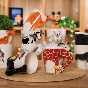 3D Creative Hand-painted Ceramic Mug Animal Coffee Cups