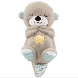 Baby Breathing Bear Soothing Otter Plush Doll Toy Kids Music Sleeping Companion