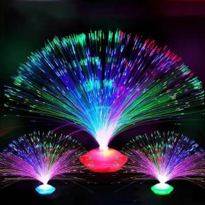 Colorful LED Flower Fibre Optic Lamp Night Light for Neon Party Supplies