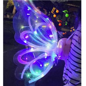 Electric Butterfly Wings with LED Lights Music Kids Cosplay Halloween Christmas Party Supplies Decorations