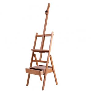 Supply Large Wooden H-Frame Studio Easel with Artist Storage Drawer and Sturdy Beechwood Material 