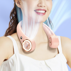 Portable Neck Fan Rechargeable Hands Free Bladeless Fan Operated Wearable Personal Fan with Headphone Design USB Powered