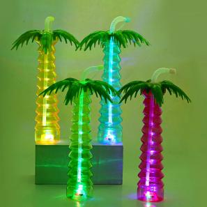 500ml Tree Yard Cups Palm Tree Drink Cups Bottle Straw Cup with Light 