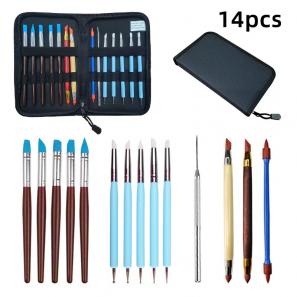 14pcs Pottery Tools kit clay sculpting Tool set Projects Supplies Tool Modeling carving Wooden ceramic craft Sculpture Paint Art