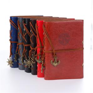 European style Pirate A5 Handmade Colorful Journal Loose-leaf Notebook with PU Leather Cover 