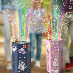 12 holes Automatic Cartoon Spaceman Firework Bubble Machine Toys with Light