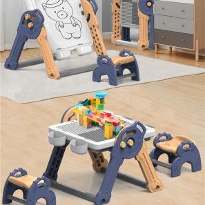 Multi-functional folding drawing board building block table