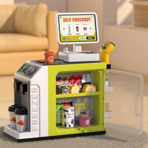 supermarket series toys 3 in 1 coffee cash register refrigerator