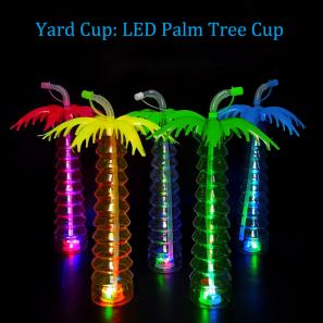 500ml Tree Yard Cups Palm Tree Drink Cups Bottle Straw Cup with Light 